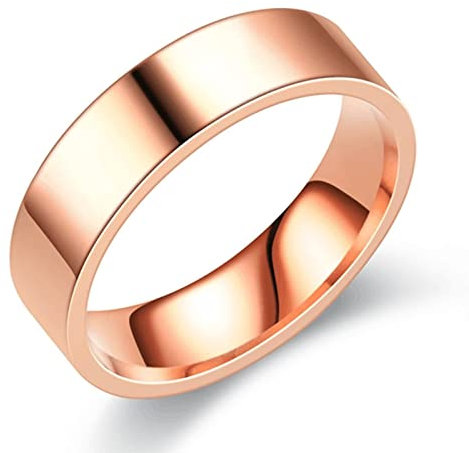 Wycian Alliance Rose Gold, Bague Or Rose Acier Inoxydable Taille 51.5 Givré Coloré pour Homme Femme Mariage Bijoux
