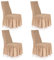 Stuhlhussen Bianca - mit Rüschen 4er Set elastische Stretch Hussen für Esszimmerstühle Hochzeit abnehmbare und waschbare Stuhlbezüge Chair Cover, Stuhl-Sitzbezug, Stuhlüberzüge braun ockerbraun