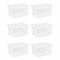 (Set of 6) 25L Litre Crystal Clear Transparent Plastic Storage Box With Lid Storage Container Stackable & Nestable Container Great For Living Room Shoes Toys Garage Office Home & Kitchen