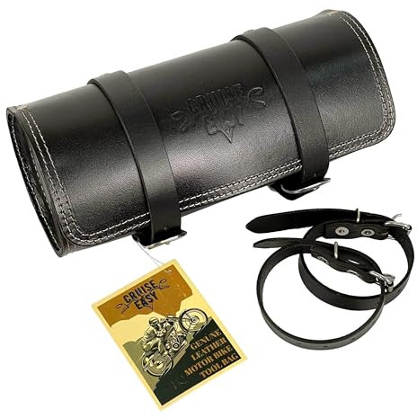 CRUISE EASY Echtleder Motorrad Werkzeugtasche - handgefertigte, wetterfeste Werkzeugtasche - Texas Modell (M)