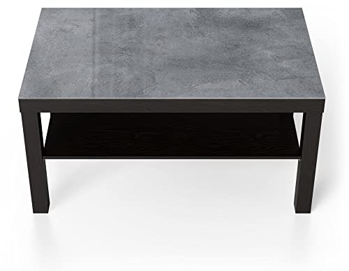 DEQORI Glastisch | schwarz groß 90x50 cm | Motiv Betonstruktur im Detail | ausgefallener Beistelltisch aus Glas | Hochglanz Couchtisch fürs Wohnzimmer | moderner Couch Tisch mit Design