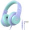 iClever Kinder Kopfhörer mit Mikrofon sicherer Lautstärke 85/94 dB, HS19S Stereo-Sound Over Ear Kopfhörer für Kinder, Hi-Fi Klang, FunShare 3,5 mm kabelgebundene, Faltbare Kopfhörer für iPad/Computer