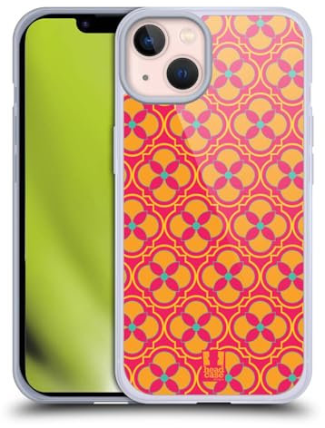 Head Case Designs Rosa Intenso Pattern Marocchini Custodia in Gel [Protezione di Grado Militare] Compatibile con Apple iPhone 13 E Compatibile con MagSafe