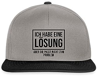 Spreadshirt Ich Habe Eine Lösung Aber Passt Nicht Zum Problem Lustiger Spruch Snapback Cap, One Size, Graphit/Schwarz