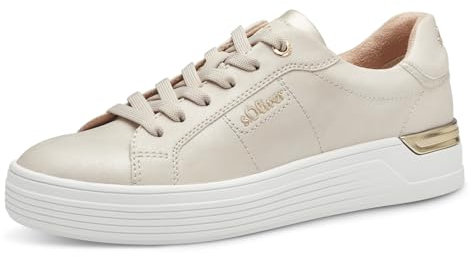 s.Oliver Damen Sneaker flach mit Dicker Sohle Bequem, Gold (Champagne), 37 EU
