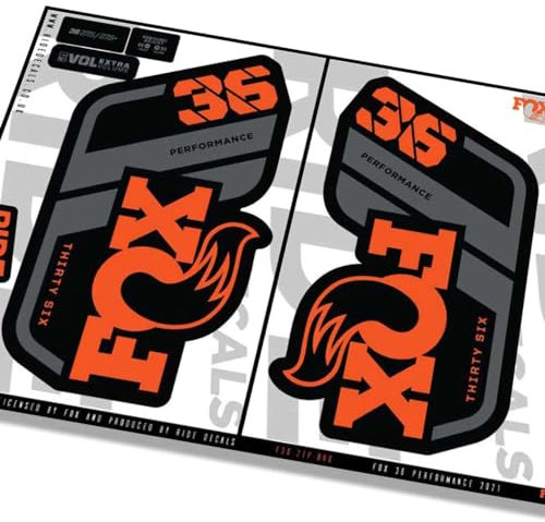 Fox 36 Performance 2021 Fork Decals - Orange - Licensed by Fox MATTE