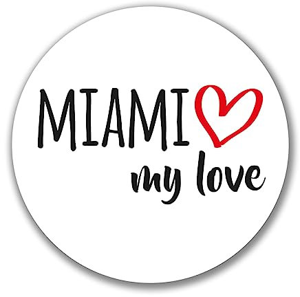 Huuraa Aufkleber Miami My Love Sticker 10cm für alle Fans von Miami USA Geschenk Idee für Freunde und Familie