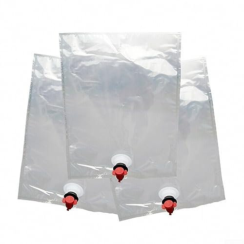 5 sacchetti di ricambio, 5 l, bag-in-box con rubinetto a farfalla, contenitori segreti per alcol per produttori di vino per la conservazione di acqua e succo di vino