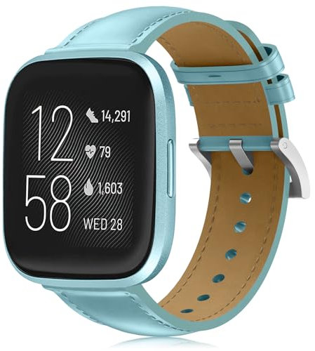 TOPsic Leder Armband Kompatibel mit Fitbit Versa 2, Ersatz Uhrenarmband Weich Leder Armband für Fitbit Versa 2, Fitbit Versa, Fitbit Versa Lite, Fitbit Versa SE Damen Herren