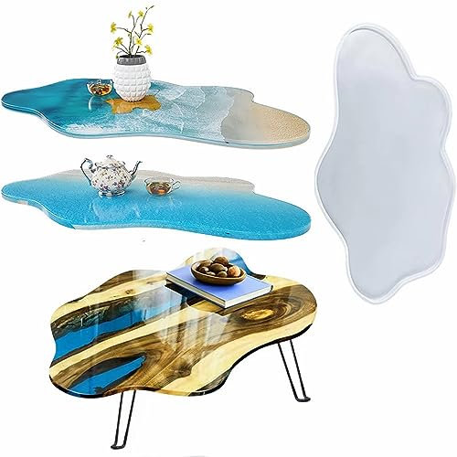 ZMCHE 61 cm große Epoxid-Tischform, Harz-Tisch-Silikonform, großes Tablett für die Herstellung von Achat-Tablett, Servierbrett, Untersetzer, Heimdekoration, US-MOLD-048