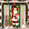Roontin Décoration de porte de Noël - Joyeux Noël avec bannière de porte Père Noël