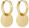 BONNYBIRD® Creolen mit Anhänger Gold Boho Ohrringe Damen Creolen Ohrringe Gold Plättchen Creolen Edelstahl Damen Kleine Creolen Gold