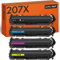 Supply Guy 207X 207A Toner (mit Chip) Kompatibel mit HP Color Laserjet Pro MFP M283FDW MFP M255DW MFP M282NW MFP M255NW Color Laserjet Pro W2210X W2211X W2212X W2213X Multipack 4 Toner