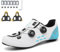 PENXZT Fahrradschuhe für Herren Damen, Rennrad Schuhe Kompatibel mit Peloton Look SPD SPD-SL Delta Cleats, Reitschuhe Drinnen/Draussen Rennradschuhe,White c,45 EU