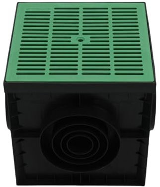 Megaa store Hofablauf aus Kunststoff mit sifon A15 1,5 Tonnen Entwässerung Gully Hofsinkkasten 300X300x300mm (Grün)