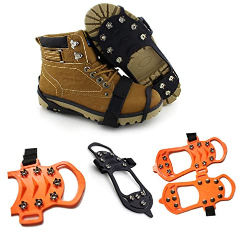 YARNOW 1 Pair 11 Ski Crampons Anti Crampons Spikes Ice Snow Grips Shoes Cover Crampons Ice Crampons Shoe Spikes Ice Grips Cleats Non-slip Spikes Shoe Cover Outdoor Travel