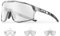 KAPVOE Photochromatische Selbsttönend Fahrradbrille für Herren Damen Klar Sportsonnenbrille TR90 Rahmen Sport Radfahren MTB Radbrille UV400 Schutz Sportbrille für Laufen Fahren Baseball Silber