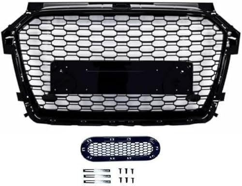 Griglia Anteriore in Rete Per Audi A1 8X 2015-2018, Auto Kit di Rivestimento della Copertura della Griglia a Nido D'ape a Nido D'ape