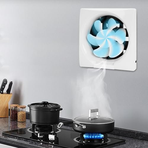 innytund Exhaust Fan Kitchen Ventilator 8 Inch Wall Air Extractor Exhaust Ventilation Fan Silent Bathroom Toilet Kitchen Fan Industrial Axial Exhaust Commercial Fan for Bathroom Toilet Kitchen