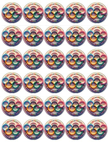 30 Olympics Logo Cupcake Toppers Edible Wafer Paper Fairy Cake Toppers Celebration Cake Decorations