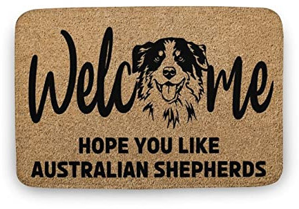 KOPUTE Australian Dog door mat, Dog Welcome Mat, Hope You Like Dogs,Door Mat, Dog Gift, Funny Door Mat,Indoor Door Mat,Coral Velvet Rug 40x60cm