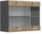 Vicco Küchenglasschrank R-Line, Glashängeschrank, Artisan-Eiche/Anthrazit, 80 cm