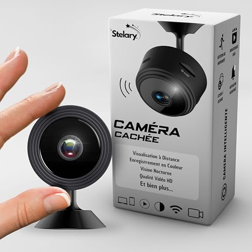 Stelary Cámara Espía | Soporte Magnético | Cámara Oculta Mini HD 1080P | Vigilancia Discreta Visión Nocturna | Cámara Segura para Hogar | Micro SD 128GB | WiFi-Bluetooth | Fácil de instalar
