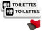 FloraVigo Panneau de toilette, 2 plaque toilette, 19×5 cm, intérieur/extérieur, panneau en aluminium, avec autocollant adhésif (Toilettes H/F)
