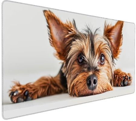 BEIJUYHU Gaming Mouse Mat Large Mouse Pad 700x300x3mm Washable Laptop Desk Pad, Japanese Keyboard Pad, Non-Slip Rubber Base Desk Mat for Macbook, PC, Laptop, Office York Hill dog 2-2