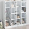 Willood Vitrinenschrank Glasvitrine Bücherschrank mit Türen Mehrzweckschrank mit Glastüren Wohnzimmer Metallschrank Weiß 136 x 37 x 142 cm