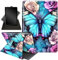 for Kindle Fire 7 case 2019 2017 Release 9th 7th Generation,360 Degree Rotating Stand Smart Protective Cover Case for Amazon fire 7 Tablet 9th/7th Generation,Butterfly Flowers