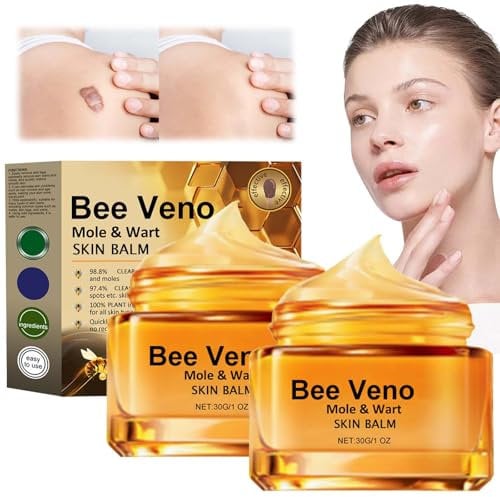 Bee Veno Warze und Hautmarke, transparent, geeignet für alle Hauttypen, einfache Anwendung, mild ohne Reizungen, 2-teiliges Set