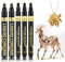 cuhostki Chrome Markers, 5Pcs Mirror Acrylic Pens Paint, Waterproof and Reflective, Gloss Permanent Liquid Chrome Pen for Resin Painting, Model Metal Glass Plastic Painting - Gold