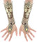 Ynkkvre Gothic Handstulpe mit Victorian Steampunk Handgelenk Cuff Gear Armband, Vintage Spitzenhandschuhe, Gothic-Netzhandschuhe, Fingerlose Lange Handschuhe für Hochzeit Halloween