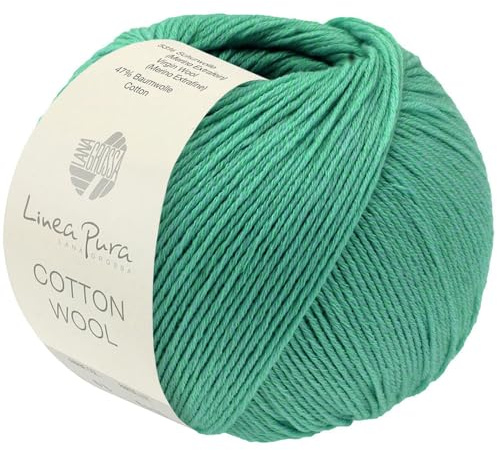 LANA GROSSA Cotton Wool | Klassisches Schurwollgarn mit Baumwolle | Handstrickgarn aus 53% Schurwolle (Merino extrafein) & 47% Baumwolle | 50g Wolle zum Stricken & Häkeln | 195m Garn FB 31