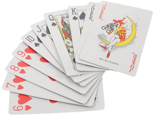 Kisangel Braille-Spielkarten Für Blinde Und Sehbehinderte 52 Karten Mit Großschrift Und Blindenschrift Für Poker Und Kartenspiele Praktische Größe Für Erwachsene Und Kinder