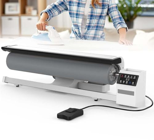 Commercial Rotary Roller Iron Steam Press 2950W Industrial Fabric Steamer for Hotel Linen and Bed Sheets Continuous Steam Ironer