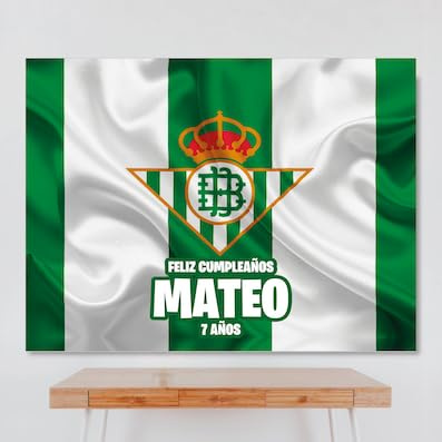 Cartel Personalizado R.Betis,100x80 cm, Pancarta Cumpleaños, Decoracion