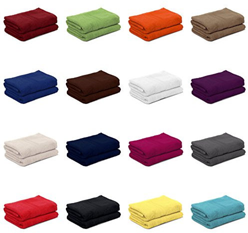 AR Line 2er Pack zum Sparpreis, Frottier Handtuch-Serie - in 8 Größen und 16 Farben 100% Baumwolle 500 g/m², 2er Pack Handtücher (50x100 cm) in Schwarz