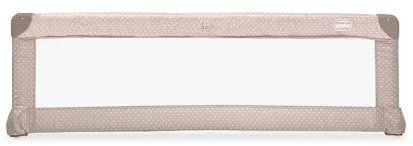 Asalvo Barrera de Cama Estrellas 150 cm Abatible y Plegable - Protección Anticaídas para Niños, con Correas de Seguridad, Bolsa de Transporte, Extra Alta y Portátil, Fácil Instalación - Beige