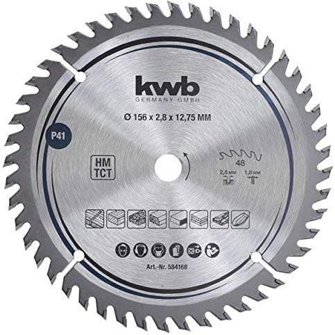 Lame de scie circulaire kwb 156 x 12,7 mm mm, coupe très fine, adaptée aux plans de travail, bois et panneaux revêtus