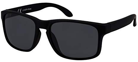 La Optica B.L.M. Sonnenbrille Herren UV400 Retro Sportbrille Fahrradbrille - Gummiert Schwarz (Grau Klassisch)