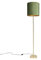 Qazqa - Modern Botanische Stehlampe Messing mit grünem Schirm 40 cm - Simplo I Wohnzimmer I Schlafzimmer - Textil Zylinder I Länglich - LED geeignet E27