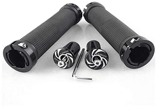 BeiLan Bike Handlebar Grips, Non-Slip Rubber Bicycle Handle Grip with Aluminum Lock for Bike Mountain Road MTB BMX Foldable Bicycle,Black