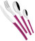 EME POSATERIE Loto Fucsia 239 - Set di Posate da Tavola in acciaio inox 18/10, per 6 persone, 24 pezzi