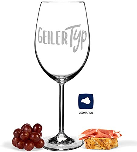 JUNIWORDS Weinglas mit Gravur, Geiler Typ, Rotweinglas