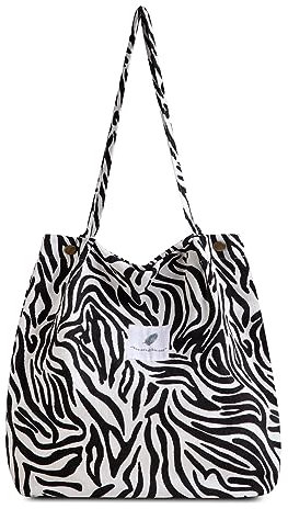 FITDON Cord Umhängetasche Groß, Damen Schultertasche Canvas Tasche Tote Handtasche für Alltag, Büro, Schulausflug und Einkauf