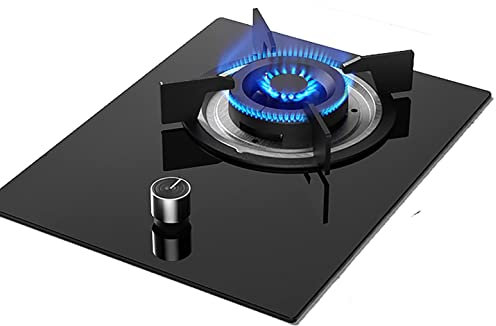 ZXFF Estufa De Gas, Estufa De Gas Incorporada De 33 Cm De 33 Cm, Estufa De Gas De Cristal Templado Negro | con Flame Failefe Y Poder De Hierro Fundido (Size : LPG)