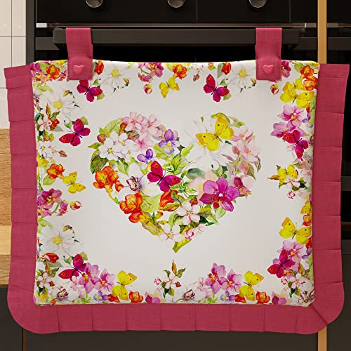 PETTI Artigiani Italiani - Accessori Tessili da Cucina, Copriforno 40x50 cm in Microfibra, Copri forno Moderno in Stampa Digitale Farfalle, 100% Made in Italy