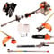 5-In-1 Garden Multi Tool - 52cc 2 Stroke Petrol Strimmer Pull Start, Brush Cutter, Hedge Trimmer, Chainsaw and Extension Pole with Harness and Tool Kit | Long Reach Gardening Multitool | eSkde